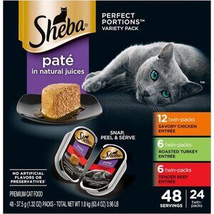 Perfect Portions Wet Cat Food Pate Savory Chicken Entree, Roasted Turkey